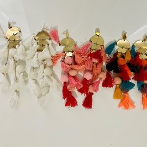 Tassel earrings fringe earrings beach earrings statement earrings